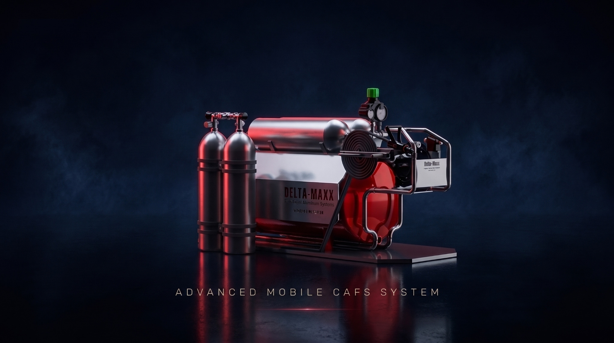 Compact twin-cylinder CAFS skid