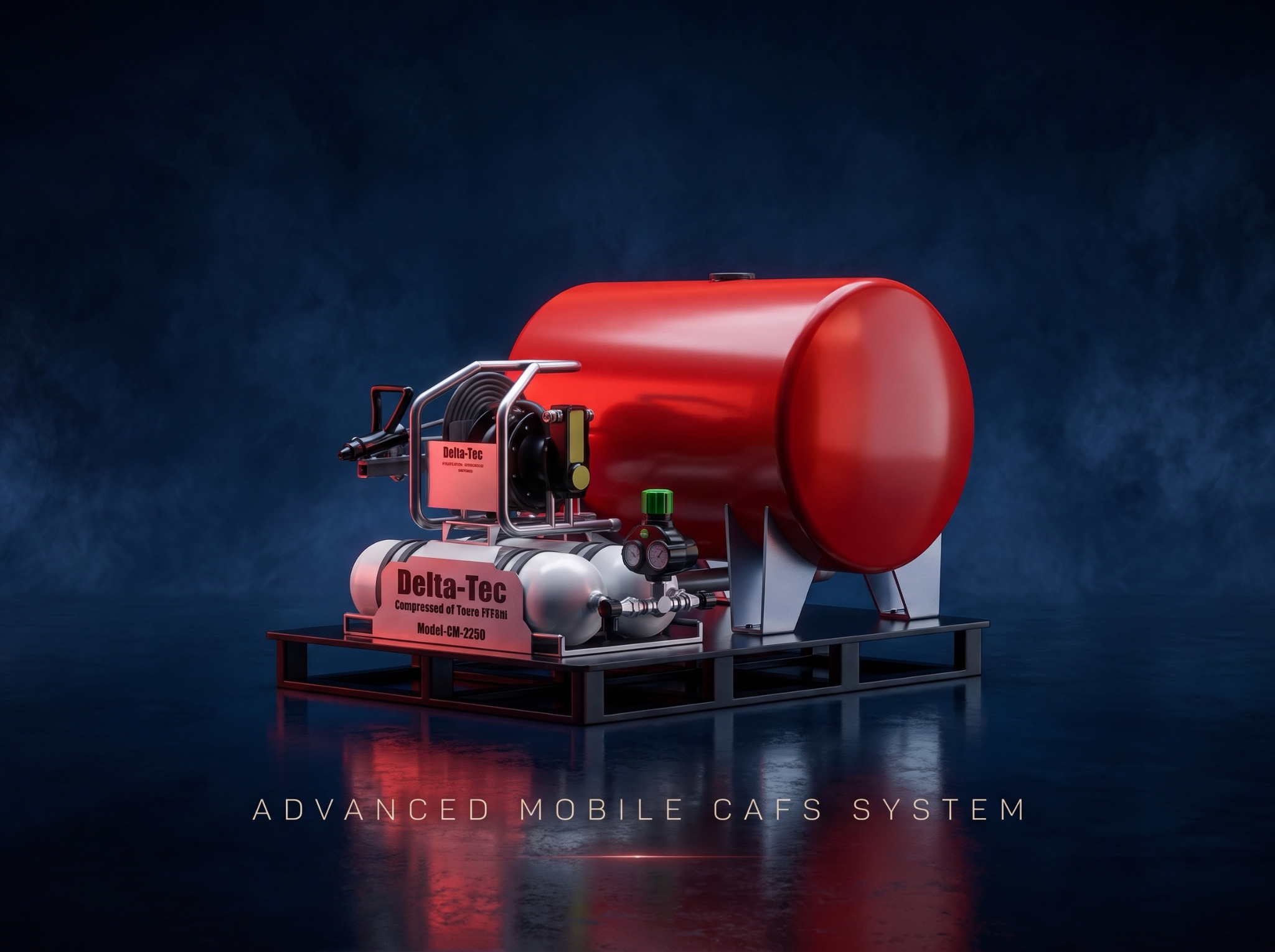 Integrated large-tank CAFS skid